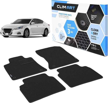CLIM ART All-Weather Car Floor Mats Compatible with Nissan Altima 2019-2026, Custom-Fit Heavy-Duty Floor Liners for Cars & SUVs, Car Accessories for Men & Women, Black - FL011419019