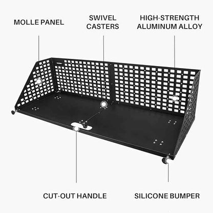 Truck Bed Organizer – MOLLE Panel Sliding Cargo Tray, Truck Bed Storage for MOLLE Accessories, Compatible with Ford F150 F250 F350 2015–2024