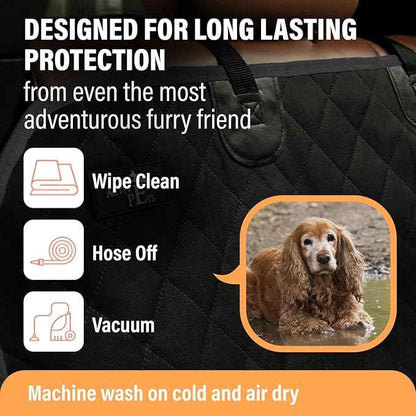 Active Pets Orange XL Dog Car Hammock Back Seat Cover, Waterproof Backseat Cover Protector for Truck Bench Rear of Sedans or SUVs, Essential Pet Supplies Vacuum or Wipe Clean, Machine Washable