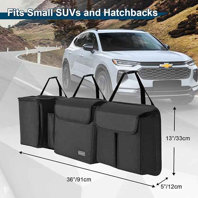 Deluxe Trunk and Backseat Organizer for Medium or large size SUVs & RVs, Detachable Storage Modules with Built-in Cooler, Patent Pending