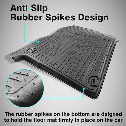 BestEvMod Compatible with Rivian R1S All Weather Cargo Liners Frunk Mat&Floor Liners&Trunk Mat Set Anti-Slip 3D Pattern TPE Waterproof Non-Slip 2022-2024 Accessories (R1S-Frunk+Floor+Trunk)