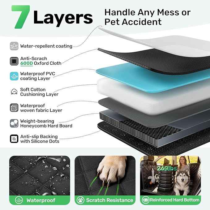 Zanch Heavy-Duty Dog Truck Seat Cover, Flat Solid Back Seat Extender for Multi Large Dogs, Hard-Base Supports 450 lb, Waterproof Hammock Protector, XL for Full-Size Crew Cab Trucks & SUVs, Orange