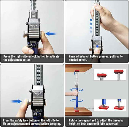 3-H Truck Cargo Bar, 43"-77" Adjustable Support Pole All Metal,Cabinet Jack,Truck Bed Divider with Self-Locking Spring Ratchet - Load Lock Bar for Vans, SUVs & Trucks,Blue,2pc