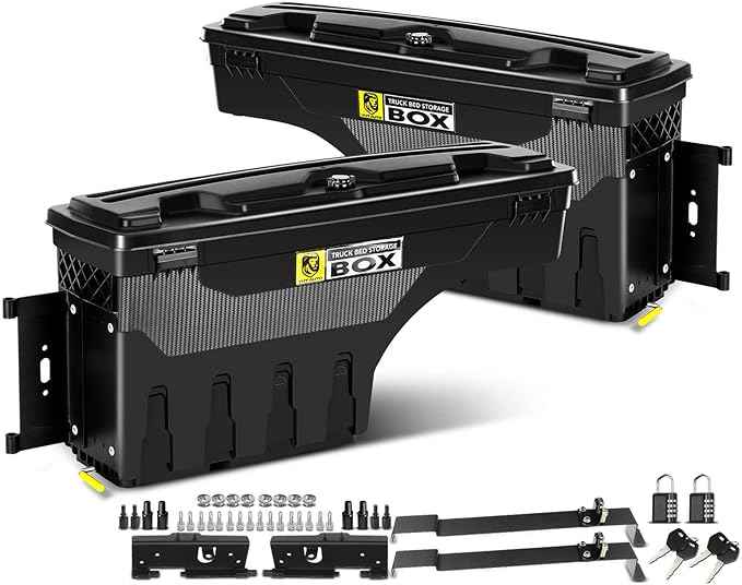YHTAUTO Set of 2 Truck Bed Storage Tool Box Lockable Case Replacement for 2004-2012 Chevrolet Colorado GMC Canyon Driver and Passenger Side