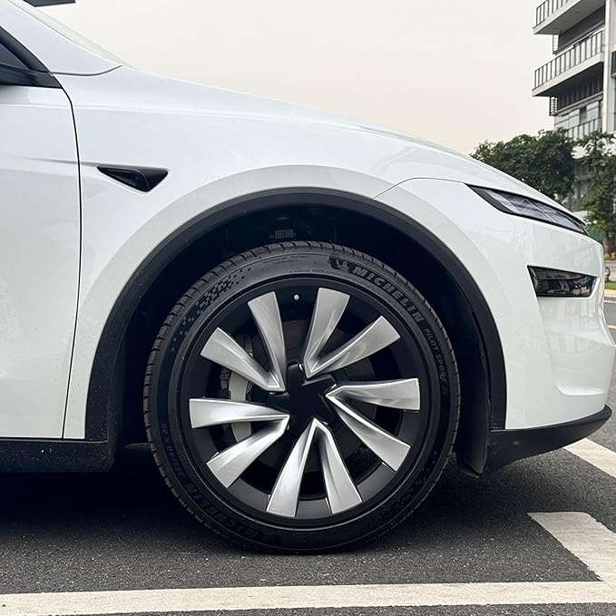 for Tesla Model Y 20 Inch Helix Wheel Rim Protector Hubcaps Helix Wheels Rim Cover Tire Trim Rings Matte Black 4Pcs Model Y Accessories