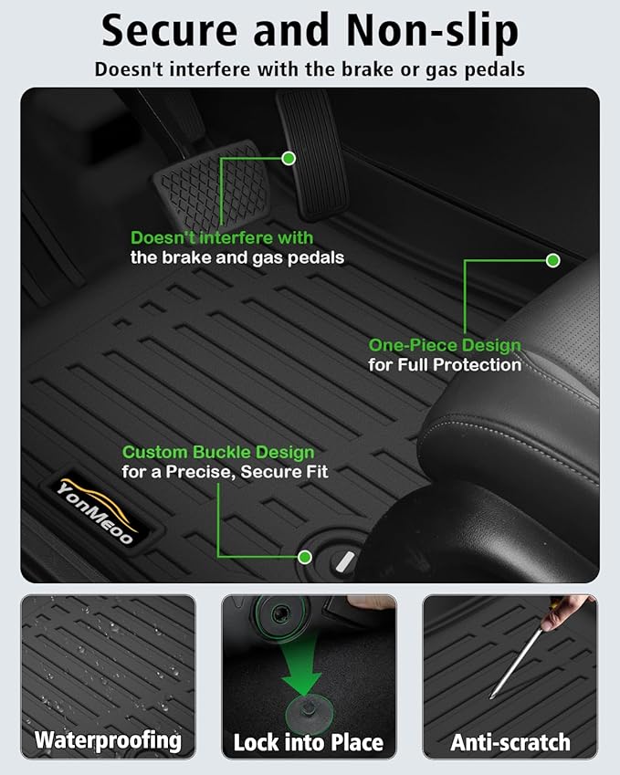 Floor Mats Fit for Forester Hybrid 2025 2026 Trunk Mat with Backrest Mat All Weather TPE Rubber Cargo Liner Back Seat Protector Full Set for Forester 2025 Plug-in Hybrid Accessories, Black