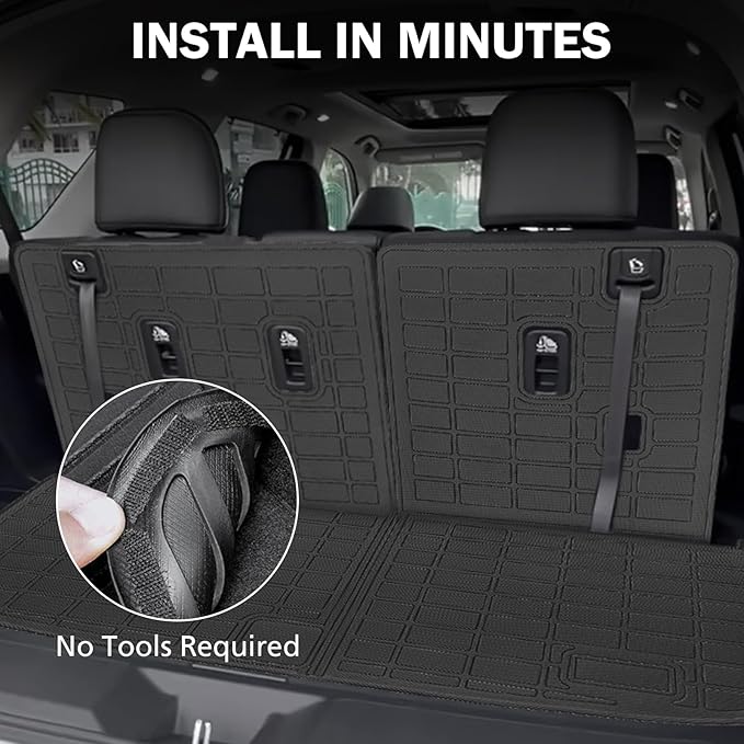Cargo Liner for 2023-2026 Honda Pilot, Full Set Trunk Mat with Backrest Cover & 2nd Row Seat Protector, Waterproof TPE All Weather Cargo Mat, Pet & Kid Protection Accessories
