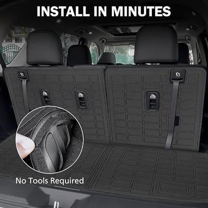 Cargo Liner for 2023-2026 Honda Pilot, Full Set Trunk Mat with Backrest Cover & 2nd Row Seat Protector, Waterproof TPE All Weather Cargo Mat, Pet & Kid Protection Accessories