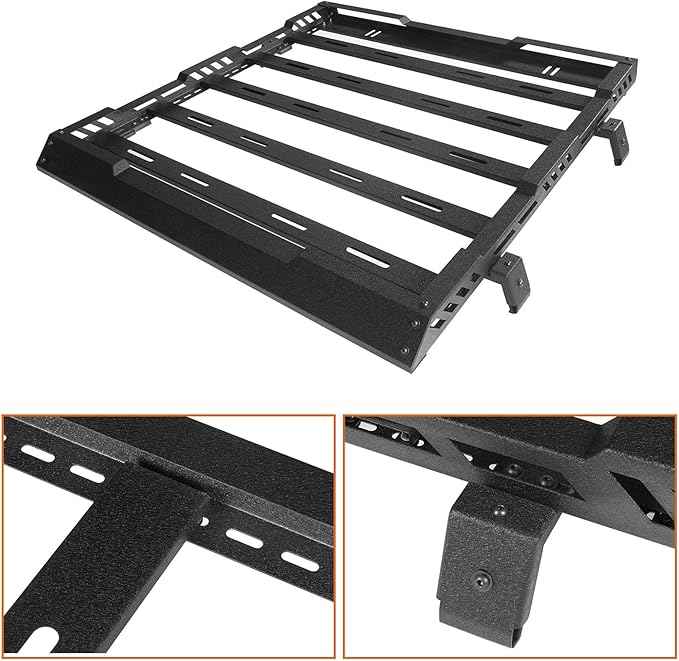 Hooke Road Overlanding Roof Rack for 2018-2026 Jeep Wrangler JL 2/4 Doors & Gladiator JT, Steel Cargo Basket for Jeep Hard Top Only