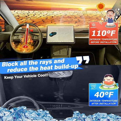 Windshield Sun Shade for 2019-2025 2026 Chevy Silverado 1500/GMC Sierra 1500 Accessories Thicken 6-Layer Foldable Front Window Sunshade Sun Visor Cover Protector Block UV Rays