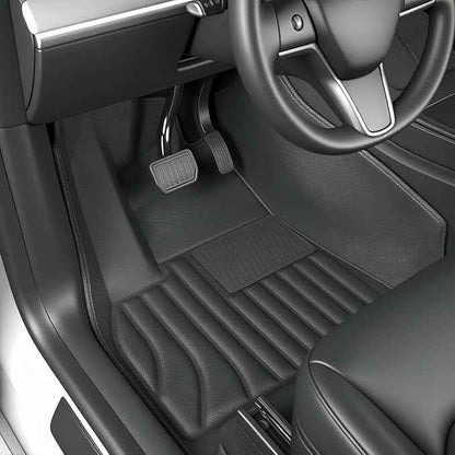 SUPER LINER Floor Mats Compatible with 2020-2024 Tesla Model Y 5 Seat ,Cargo Mat | Trunk Mats Accessories, CabinProtect™ Pro Kit Full-Cabin Protection System