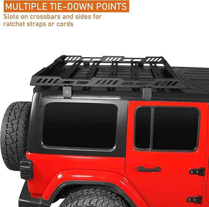 Hooke Road Overlanding Roof Rack for 2018-2026 Jeep Wrangler JL 2/4 Doors & Gladiator JT, Steel Cargo Basket for Jeep Hard Top Only
