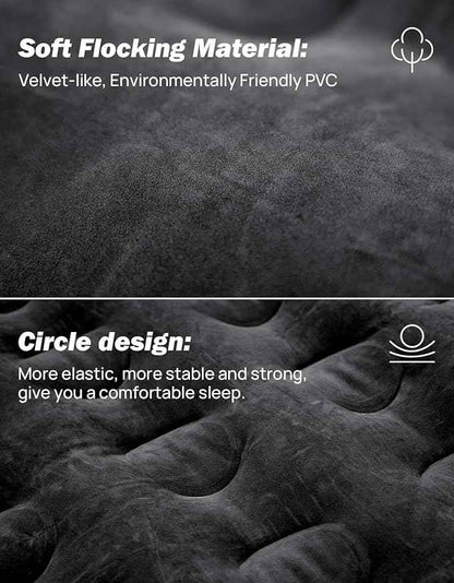 JOYTUTUS Truck Bed Air Mattress for 6.0-6.3Ft, Compact Regular Truck Beds,Anti-Leakage, with Air Pump&2 Pillows, Inflatable Pickup Mattress,Compatible with Tacoma&Ranger&Frontier,Black