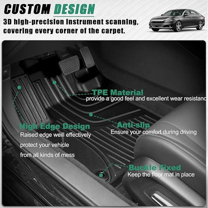 for 2023-2026 Honda Accord Floor Mats and Cargo Liner (Include Hybrid) - All Weather Floor Mats and Trunk Mat - Custom Fit Floor Liners and Cargo Mat for Honda Accord Sedan 2023-2026