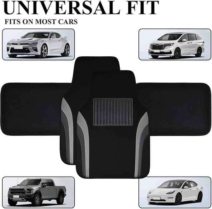 Car Floor Mats for Tesla Model Y 2025 2026, All Weather Car Mats Full Set with Odorless Injection Molded Leather, Non-Slip Interior Accessories, Black