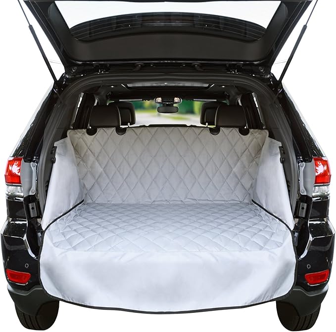 Jumbl Cargo Liner for SUV's and Cars, Waterproof Material, Non Slip Backing, with Side Walls Protectors, Extra Bumper Flap Protector, Large Size - Universal Fit