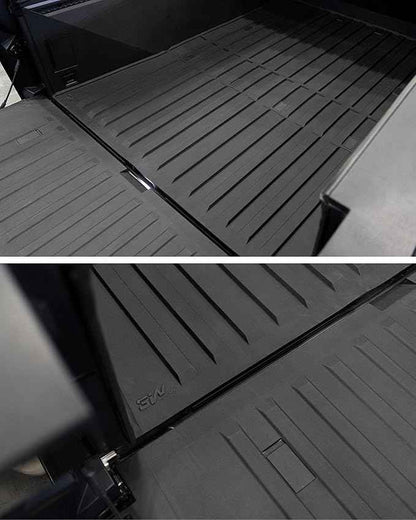 3W Truck Bed Mat for Tesla Cybertruck 2023 2024 2025, All Weather Protection Waterproof Car Bed Liner, Custom Fit TPE Pickup Rear Trunk Cargo Mat Tesla Accessories Mats, Black