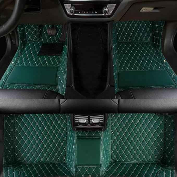 Yaruicar Custom Car Floor Mats for 2002-2026 Cadillac ATS CTS CT6 DTS Escalade Lyriq GT4 Optiq SRX SLS XT4 XT5 XT6 XTS Car Full Coverage Non-Slip Floor Liners (Green)