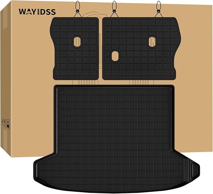 Cargo Mat with Backrest Protection for 2022-2024 2025 Hyundai Tucson, TPE All Weather Protection Cargo Liner with Velcro Rear Seats Backrest car Accessories-Black