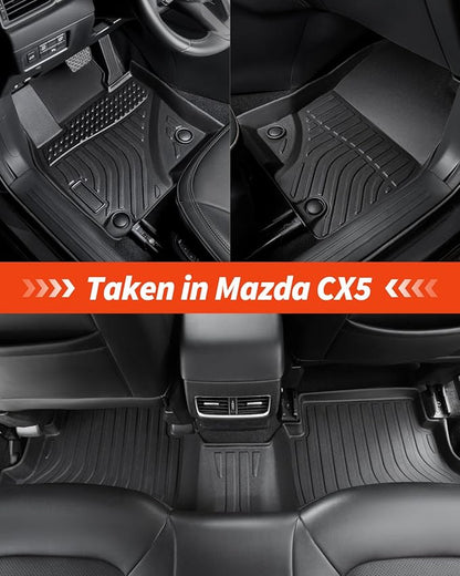 7 PCS for Mazda CX5 Floor Mats 2025 2024 2023 2022 with Cargo Liners Backrest Mat, Full Set Back Seat Cover Protector All Weather Trunk Front Rear Automotive Car Rubber Carpet Mat CX-5 Accessories