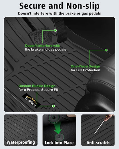 Floor Mats & Cargo Mat with Backrest Mat Custom for Chevy Equinox 2025 2026 (Only Gas) /GMC Terrain, Door Sill Guards, All Weather TPE Full Set Floor Liners Trunk Mat for Chevrolet Equinox Accessories