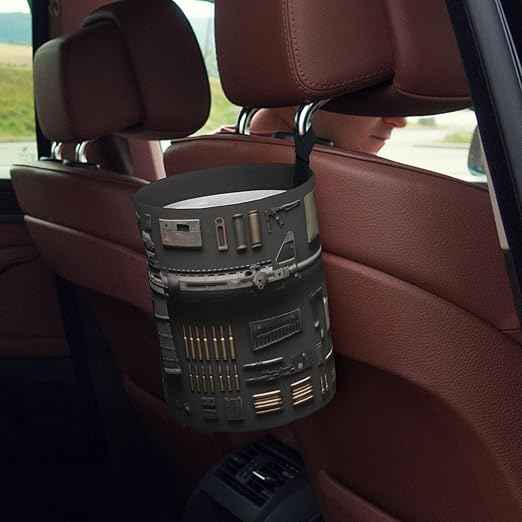 Gun Military Gear Arsenal Set Car Trash Can Waterproof Hanging Trash Bin Collapsible Garbage Can for Car Accessories Travel Camping Kitchen Home