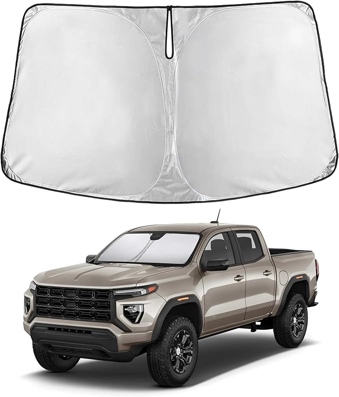 EcoNour Windshield Sun Shade for GMC Canyon 2023–2025 | Front Window Sunshade | Foldable Car Sun Protector | Blocks UV Rays & Keeps Interior Cooler