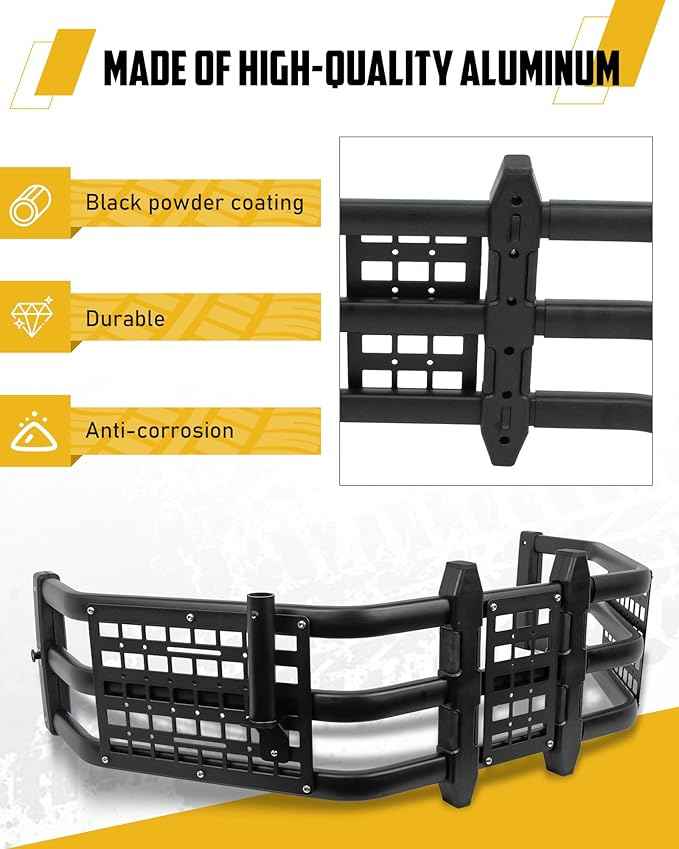 Upgraded Truck Bed Extender Fit for Ford F-150 F150 2015-2026 & Toyota Tundra 2007-2026 & Nissan Titan 2016-2024 Aluminum Tailgate Extender, with Molle Panel and Flagpole Bracket