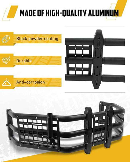 Upgraded Truck Bed Extender Fit for Ford F-150 F150 2015-2026 & Toyota Tundra 2007-2026 & Nissan Titan 2016-2024 Aluminum Tailgate Extender, with Molle Panel and Flagpole Bracket