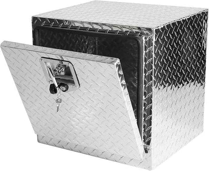 18 Inch Heavy Duty Aluminum truck tool boxes for bed of truck, Waterproof Square Truck Storage Organizer Chest for Pick Up Truck Bed, RV Trailer with T-Handle Lock & Keys(17.9"×17.1"×17.9")