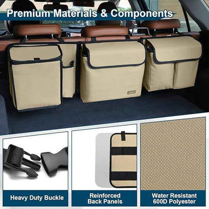 Deluxe Trunk and Backseat Organizer for Medium or large size SUVs & RVs, Detachable Storage Modules with Built-in Cooler, Patent Pending
