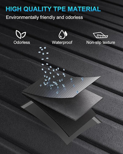 2nd Row Seatback Protector Compatible with Tesla Model 3 Highland 2024-2026 5 Seat Back Seat Cover Mat All Weather Cargo Liner Accessories | Custom Fit Trunk Protection (2PCS Backrest Protector)