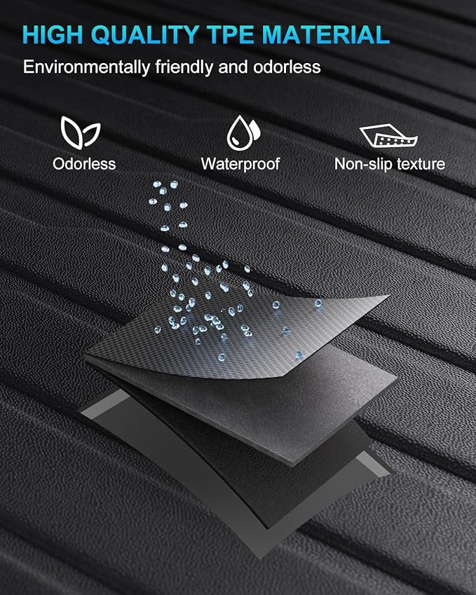 Cargo Mat Compatible with Tesla Model Y 2020-2024 5 Seat, Heavy-Duty TPE Trunk Liner Rear Seat Back Protector Model Y Accessories Custom Fit Trunk Mat- 6PCS