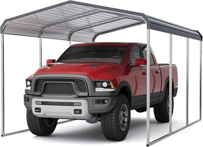 10x15 Ft Heavy Duty Metal Carport, Galvanized Steel Roof & Upgraded Frame for Garage, Vehicles, RVs, Boats, Tractors for All-Weather Protection