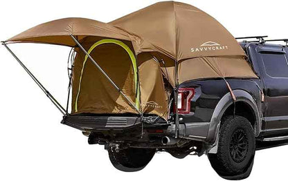 Savvycraft Pickup Truck Tent for Full Size and Mid Size Truck Short Bed and Long Bed, Waterproof P3000mm 2-Person Double Layer Truck Bed Camping Tent, Expandable Awning, Rainfly, Storage Bag Included