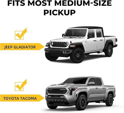 Ladder Rack for Truck, 800 LBS Capacity Truck Bed Rack, 19"-25" Height-Adjustable Aluminum Truck Ladder Racks, Fit for Medium-Size Pickup Toyota Tacoma Jeep Gladiator with Bed Rail