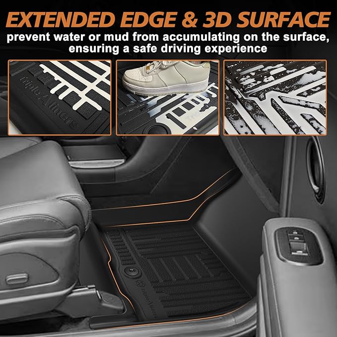 TripleAliners 5PCS All Weather Liners Compatible with 2026 Hyundai Palisade Floor Mats & Trunk Liner & Backrest Mat TPE Trunk Protector Anti-Slip Odorless Carpet Cover (7-Seater, Fuel Model ONLY)