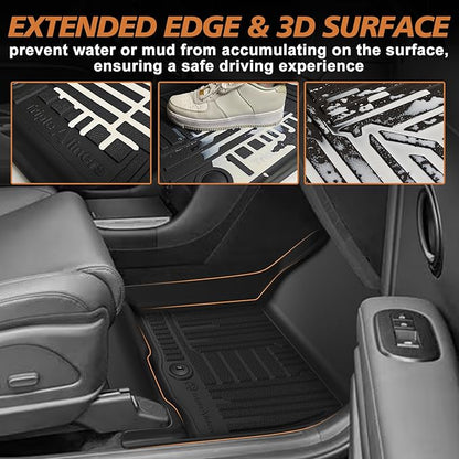 TripleAliners 5PCS All Weather Liners Compatible with 2026 Hyundai Palisade Floor Mats & Trunk Liner & Backrest Mat TPE Trunk Protector Anti-Slip Odorless Carpet Cover (7-Seater, Fuel Model ONLY)