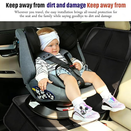 Bacgnyer Car Seat Protector, 2 Pack Carseat Seat Protectors for Child Baby Car Seat Mat Vehicle Pet Cover, Waterproof & Durable 600D Fabric Car Seat Cover with Non-Slip Backing and Mesh Pockets