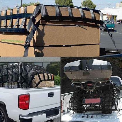 96” x 81“ Heavy Duty Cargo Net with Mesh, Truck Bed Net with J Hooks Accessories, 1500lbs Load Bearing Capacity, Truck Bed Cargo Net Organizer for Pickup Trucks (8' x 6.7')