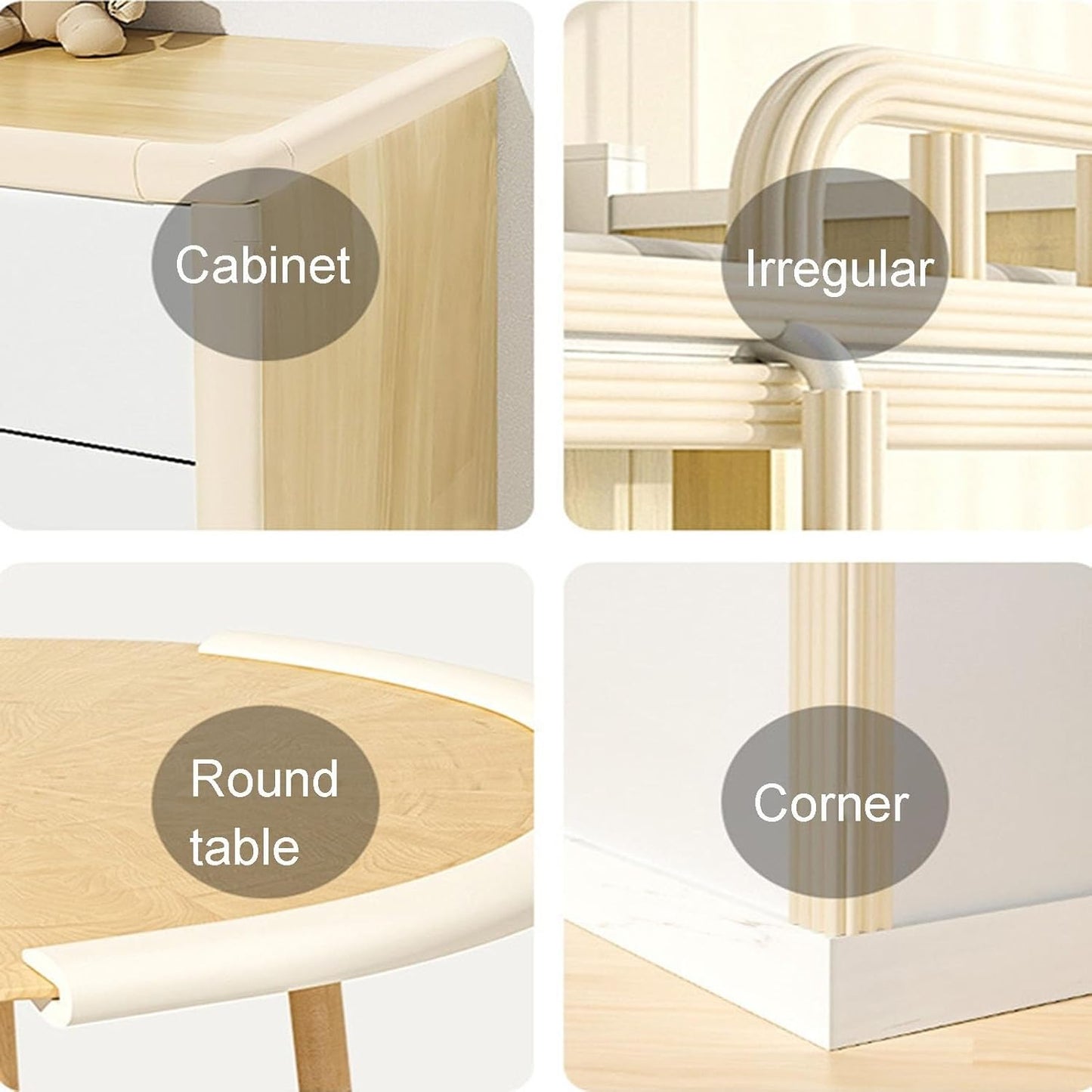 XPLKQXE Sharp Edge Safety Corner Edge Foam Padding, Edge Guards Bumpers Adhesive, Edge Corner Protector Guards for Table Edges & Sharp Corners(Woody,5pcs)