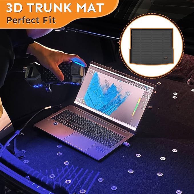 Binmotor-Floor Mats & Cargo Liner for Lincoln MKZ 2013-2016 (Only Gasline), for Ford Fusion 2013-2016(Only Gasline) All Weather Car Floor Mat Rubber Liners Cargo Trunk Mat-Black
