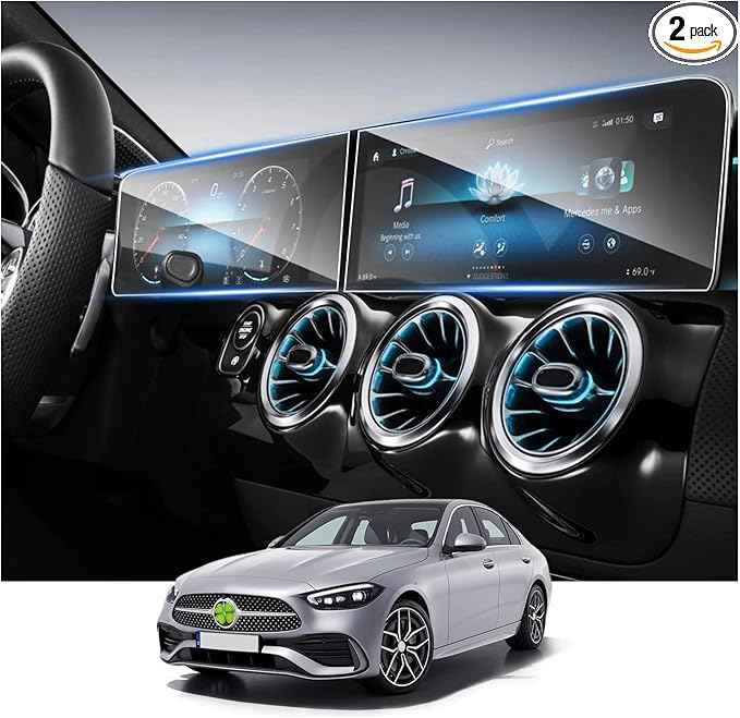2020-2025 2026 GLB 250 Screen Protector for Benz GLB 250 10.25" Split Screen,for Mercedes Benz GLB 250 Accessories 9 HD Anti-glare Tempered Glass Compatible with 2020-2026 Mercedes GLB 250(2PCS)