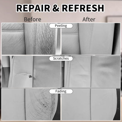 Leather Recoloring Balm,8.5oz Leather Color Restorer,Gray Leather Repair kit for Furniture and Car Interior,Leather Couch Scratch Repair,Leather Dye Paint for Faded,Cracked and Damaged Leather
