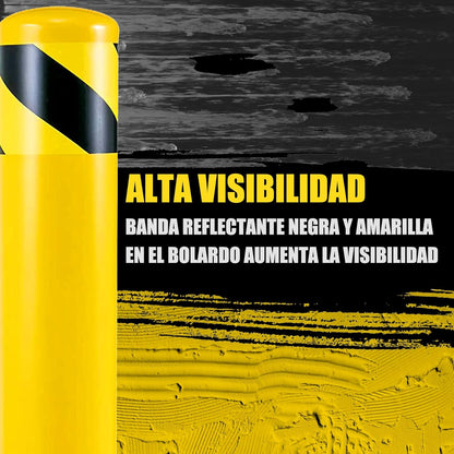 Safety Bollard Post, Steel Bollards,Parking Bollard, Yellow Powder Coated Safety Parking Barrier Post, for Traffic Sensitive Areas (12, 36"H*3.5"D)