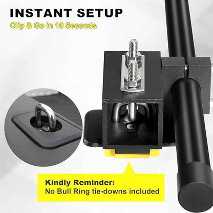 Inshore Rod Holder for Truck Bed, Fixed Truck Bed Fishing Rod Rack, Adjustable Rod Holder for Truck & SUV, Gifts Ideas for Men (All Aluminum Body-D Rings, 5 Rod Holder)