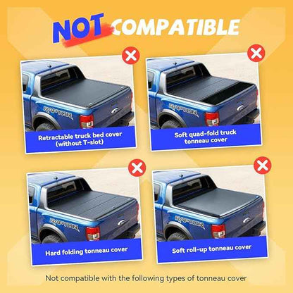 Truck Bed Adjustable Cross Bars, Wide Width Adjustment for All Pickup Trucks, No-Drills Needed Installation (Not for Any Bed Cover), 95034D