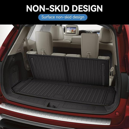 Cargo Mat & Backerst Mat Compatible with 2013-2020 Nissan Pathfinder/2013 Infiniti JX35/2014-2020 Infiniti QX60 - Cargo Liner Trunk Mat All Weather TPE Pathfinder 2020 Accessories