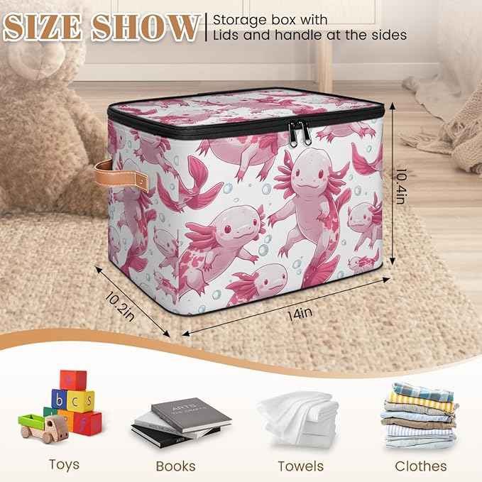 Ocean Storage Bins with Zipper Lids for Bedroom Kitchen Bathroom Storage Basket Foldable Toy Cube Storage Organizer for Kid Teen Women Men