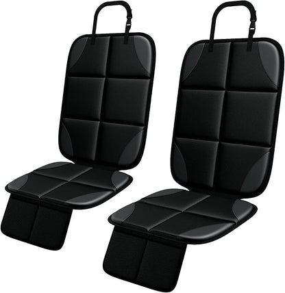 Car Seat Protector MHO+All 2 Pack Auto for Child Baby Car Seats - Large CarSeat Sit Savers Mat with Waterproof 600D Fabric & 2 Storage Pockets, Crash Test Approved